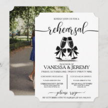 Drinks und Bows Probe Abendessen Einladung