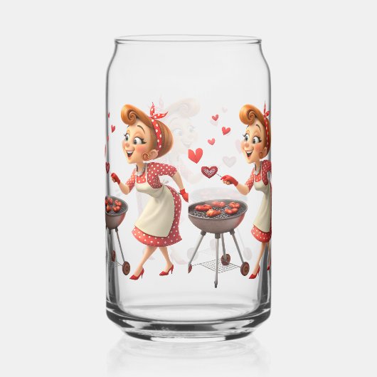 Drinkware Set Cooking Love Red Hearts Dosenglas (Rechts)