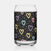 Drinkware Set Cute Black Colorful Hearts Dosenglas (Links)