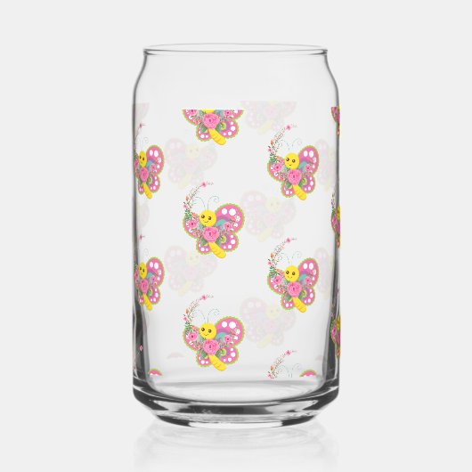 Drinkware Set Cute Colorful Butterfly Dosenglas (Rückseite)