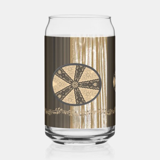 Drinkware Set Earth Tone Brown Beige Floral Dosenglas (Vorderseite)