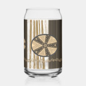 Drinkware Set Earth Tone Brown Beige Floral Dosenglas (Rückseite)