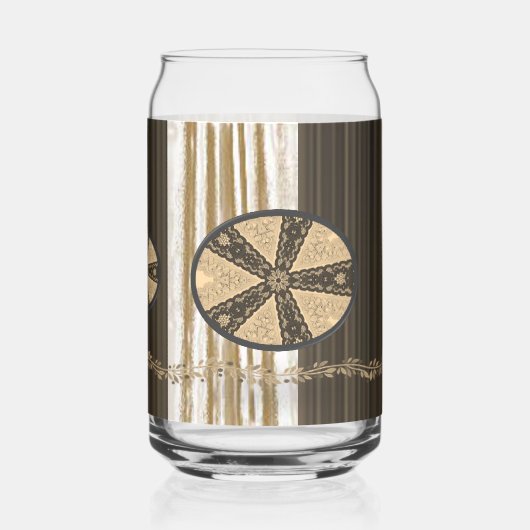 Drinkware Set Earth Tone Brown Beige Floral Dosenglas (Rückseite)