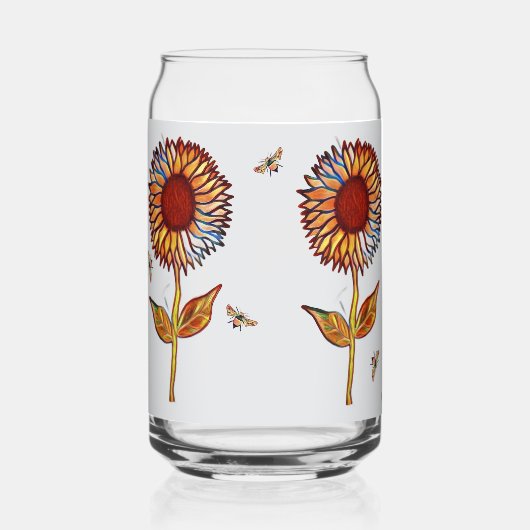 Drinkware Set Glasses Sunflowers Dosenglas (Vorderseite)