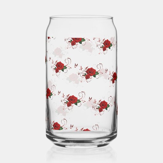 Drinkware Set Love Red Rose Floral Dosenglas (Rückseite)