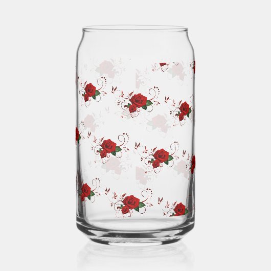 Drinkware Set Love Red Rose Floral  Dosenglas (Links)