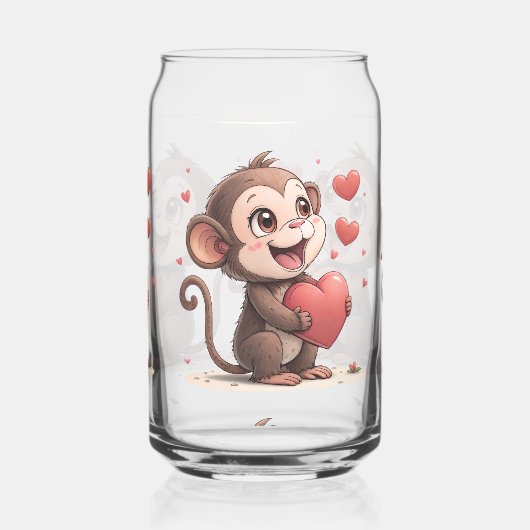 Drinkware Set Monkey Love Red Hearts Dosenglas (Links)