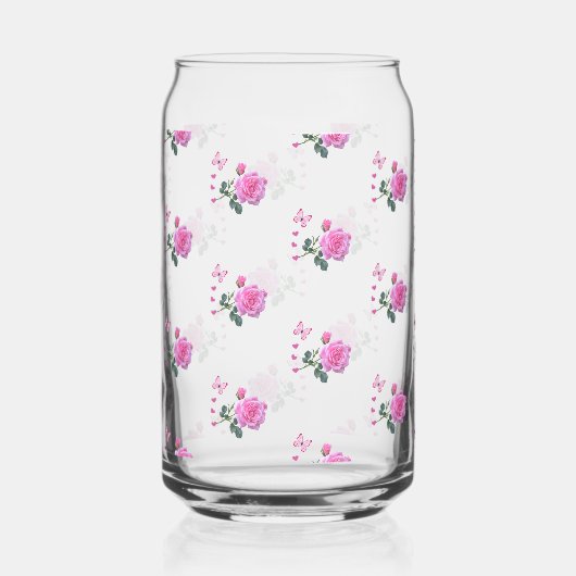Drinkware Set Pink Rose Butterfly Dosenglas (Rückseite)