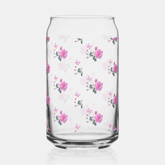 Drinkware Set Pink Rose Butterfly Dosenglas (Rechts)