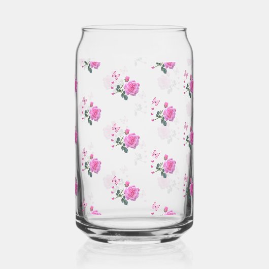 Drinkware Set Pink Rose Butterfly Dosenglas (Links)