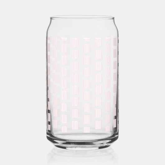 Drinkware Set Pink & White Stripe Square Dosenglas (Vorderseite)
