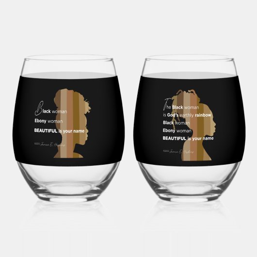 Drinkware Set Stemless Wine Glass Weinglas Ohne Stiel (Vorderseite)