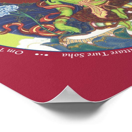 DRINT Green Tara - mit Mantra Poster (Ecke)