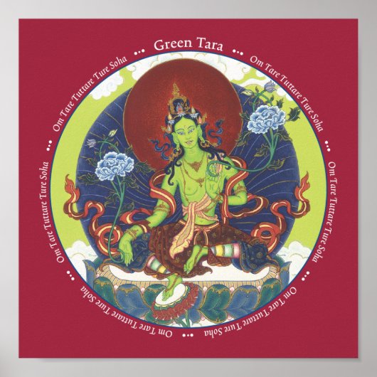 DRINT Green Tara - mit Mantra Poster (Vorne)