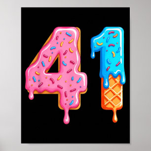Drip 41 Meme Cool Baseball Stil Nummer Einundvierz Poster