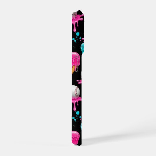 Drip Baseball Ice Cream Design Melting Baseball iPhone Hülle (Rechte Seite)