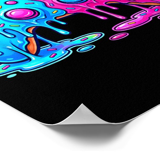 Drip Gamer Controller Boys Video Game Retro Gaming Poster (Ecke)