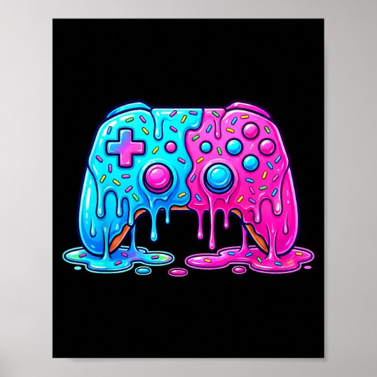 Drip Gamer Controller Boys Video Game Retro Gaming Poster (Vorne)