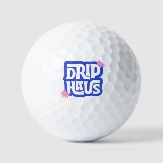 Drip Haus – Retro spielerisches Logo Golfball (Vorderseite)