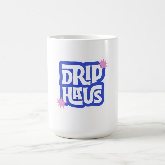 Drip Haus – Retro spielerisches Logo Kaffeetasse (Mittel)