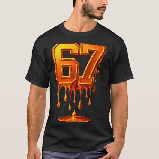 Dripng Gold 67 Meme Respect The Drip 67 Golden Aur T-Shirt (Vorderseite)