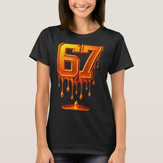 Dripng Gold 67 Meme Respect The Drip 67 Golden Aur T-Shirt (Vorderseite)