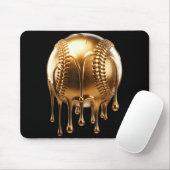 Dripng Gold Drip Baseball Game Day Player Coach Ba Mousepad (Mit Mouse)