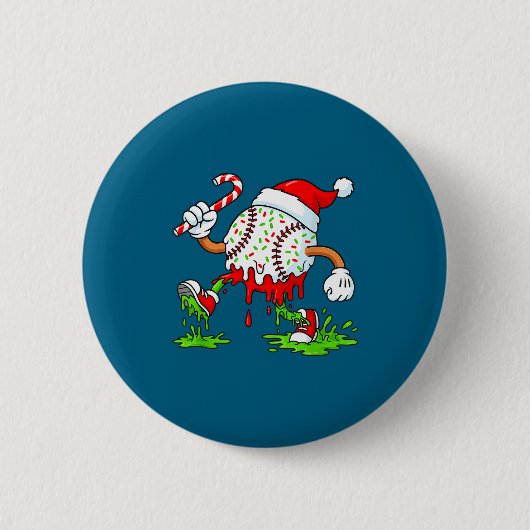Dripng Ice Cream Baseball Santa Hat, Xmas Pajama K Button (Vorderseite)