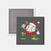 Dripng Ice Cream Baseball Santa Hat, Xmas Pajama K Magnet (Vorderseite/Rückseite)