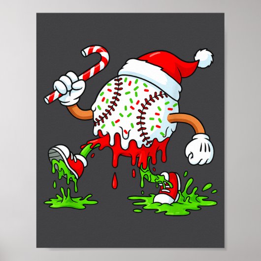 Dripng Ice Cream Baseball Santa Hat, Xmas Pajama K Poster (Vorne)