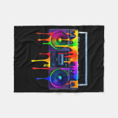 Dripng Paint Boombox Funny Old School 80s Music Hi Fleecedecke (Vorderseite (Horizontal))