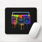 Dripng Paint Boombox Funny Old School 80s Music Hi Mousepad (Mit Mouse)
