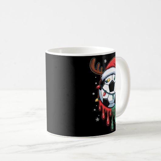 Dripng Soccer Ball Christmas Santa Hat Holiday  Kaffeetasse (VorderseiteRechts)