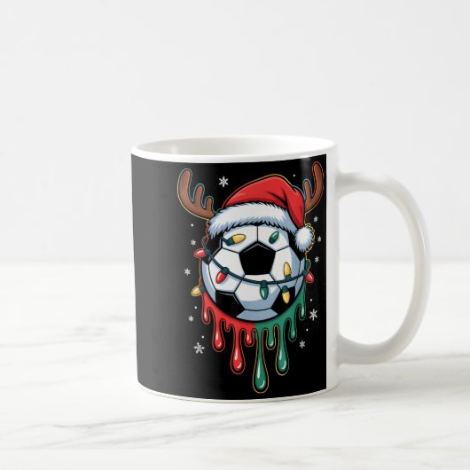 Dripng Soccer Ball Christmas Santa Hat Holiday  Kaffeetasse (Rechts)
