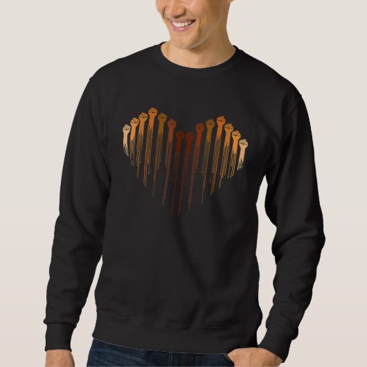 Drippin Melanin Heart Black History Month BLM Mela Sweatshirt (Vorderseite)
