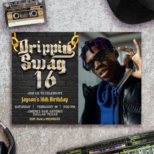 Drippin Swag 16 mit Foto Landschaft Einladung