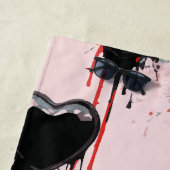 Dripping Black Hearts Pattern – Dark Love Art Strandtuch (Beispiel)