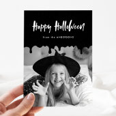 Dripping Blood Black Halloween Foto Card