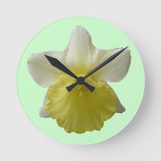 Dripping Daffodil Wall Clock Runde Wanduhr (Vorderseite)