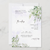 Dripping Foliage Dreamy Lavender Wedding Einladung (Vorderseite)