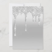 Dripping Glitzer Silver Personalisiert 21. Geburts Einladung (Rückseite)