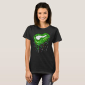 Dripping Lips With Pi Symbols St Patricks Day Pi D T-Shirt (Vorne ganz)