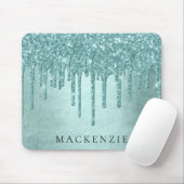Dripping Luxe Glitzer | Minze Aquamarin Pour Monog Mousepad (Mit Mouse)