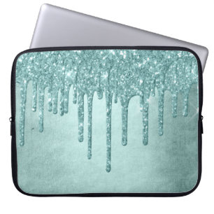 Dripping Luxe Glitzer   Minze Aquamarine Schmelze  Laptopschutzhülle