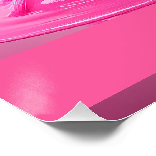 Dripping Pink Letter H - Customizable Name Poster (Ecke)