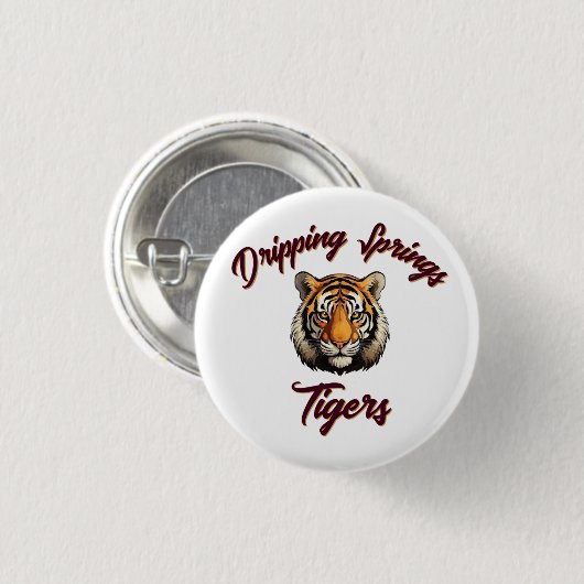 Dripping Springs Tigers Schulgeist-Anstecknadel Button (Vorne & Hinten)