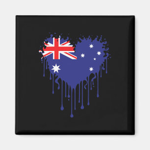 Drippings Heart Australia Flag Design für Stolz Magnet