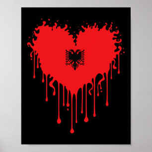 Drippings Heart of Albynia Flag Design für Stolz A Poster