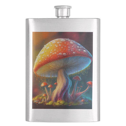 Drippy Amanita Muscaria Flachmann (Vorderseite)