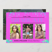 Drippy Drilling Holographic Foto Abschluss Einladung (Vorne/Hinten)